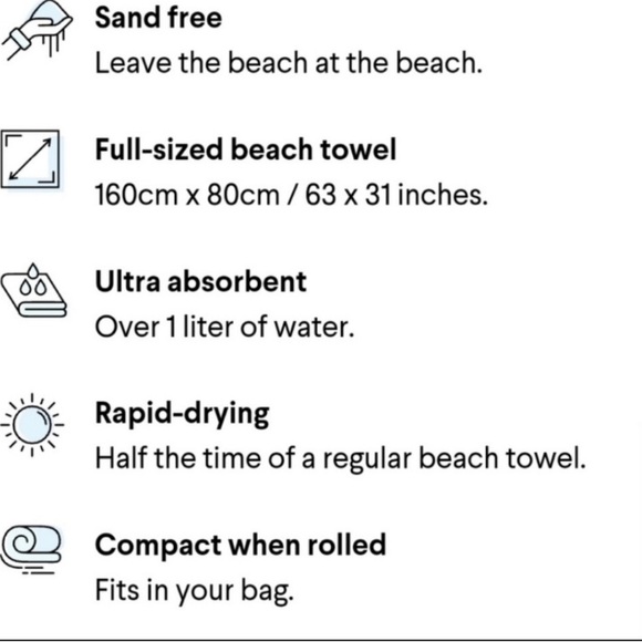 🌺RE-STOCKED HOUSE OF CLOUDS Microfiber Sand Free Quick Dry Beach Pool TowelsNWT - Picture 7 of 8
